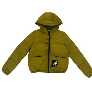Chartreuse green Kangol puffer jacket